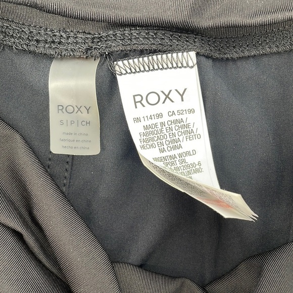 Roxy swim shorts high waist fold over waist black ocean quick dry surf beach S - Picture 5 of 12